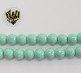 (MBEAD-64) 10mm Green Turquoise Beads - Round - Fantasy World Jewelry