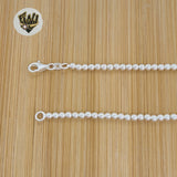(2-8014) 925 Sterling Silver - 3mm Balls Link Chain.
