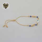 (MBRA-05) Gold Laminate - 1mm Adjustable Link Hamsa Bracelet - BGF