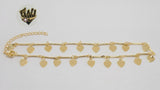 (1-0215) Gold Laminate - 6mm Alternative Anklet w/Hearts - 10" - BGF - Fantasy World Jewelry
