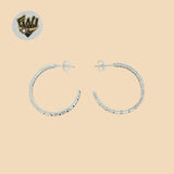 (2-4111) 925 Sterling Silver - Greek Style Half Hoops.