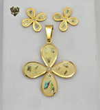 (4-9082) Stainless Steel - Flower Set. - Fantasy World Jewelry