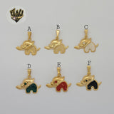 (1-2083) Gold Laminate - Elephants Pendants - BGF