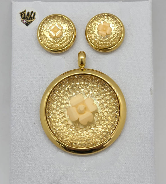 (4-9112) Stainless Steel - CZ Flower Set. - Fantasy World Jewelry