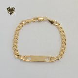 (1-0954) Gold Laminate - 4.5mm Curb Link Baby Plate Bracelet - 6" - BGF - Fantasy World Jewelry
