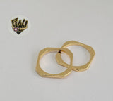 (1-3059) Gold Laminate - Square Band Ring - BGO - Fantasy World Jewelry