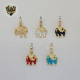 (1-2222) Laminado Oro - Colgantes Elefante - BGO