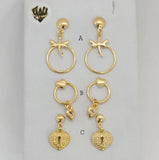 (1-1146) Gold Laminate - Long Earrings - BGF - Fantasy World Jewelry