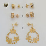 (1-1202) Gold Laminate Earrings - BGF - Fantasy World Jewelry
