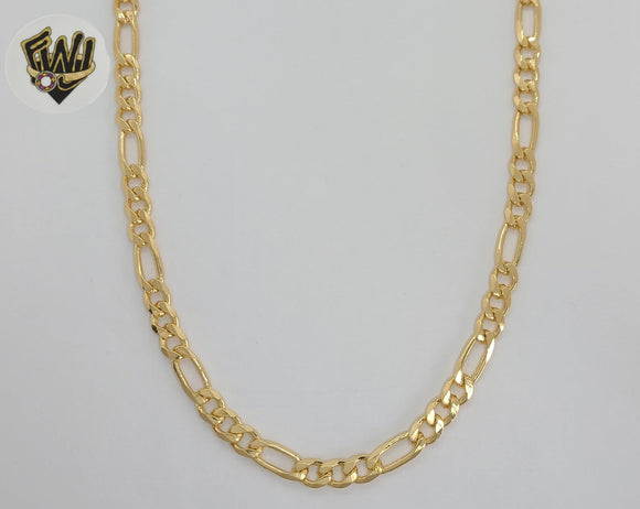 (1-1969) Gold Laminate - 8mm Figaro Link Chain - BGF