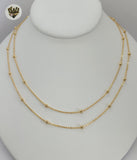 (1-6097) Gold Laminate - Balls Layering Necklace - BGF - Fantasy World Jewelry