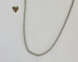 (4-3116) Stainless Steel - 4mm Rolo Link Chain. - Fantasy World Jewelry