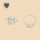 (2-5016-1) 925 Sterling Silver - Evil Eye Zircon Ring.