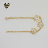 (1-0541) Gold Laminate - 3mm Rolo Link Elephants Bracelet - 7.5" - BGF