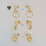 (1-1146) Gold Laminate - Long Earrings - BGF - Fantasy World Jewelry