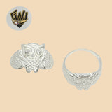 (2-5032) 925 Sterling Silver - Owl Ring - Fantasy World Jewelry
