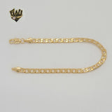 (1-0415) Gold Laminate - 5mm Curb Link Bracelet - 7.5" - BGF