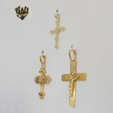 (1-2292) Gold Laminate - Crosses Pendants - BGO