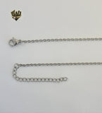 (MNECK-01) Stainless Steel - 2mm Rolo Link Letter Necklace - 20". - Fantasy World Jewelry