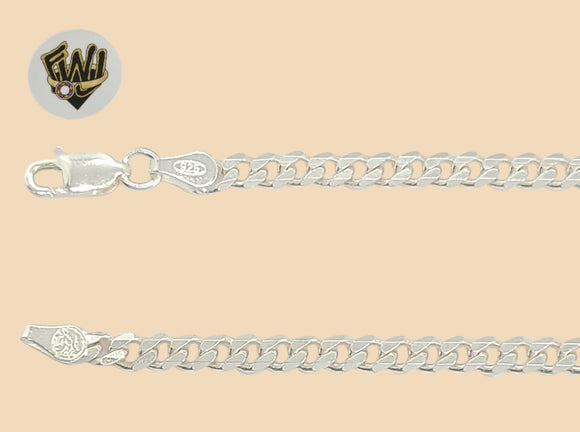 (2-0108) 925 Sterling Silver - 3.5mm Curb Link Anklet - 10
