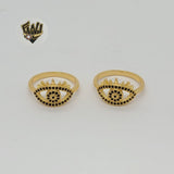 (1-3112) Gold Laminate - Zircon Evil Eye Ring - BGF - Fantasy World Jewelry