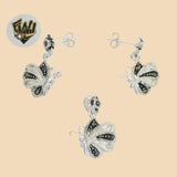 (2-6851) 925 Sterling Silver - Butterfly Set. - Fantasy World Jewelry