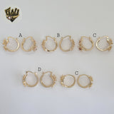 (1-2663-3) Laminado Oro - Aros Flor Zircon - BGO