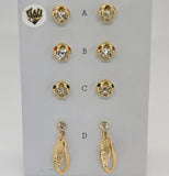 (1-1147) Gold Laminate - Studs Earrings - BGF - Fantasy World Jewelry