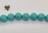 (MBEAD-62) 10mm Blue Turquoise Beads - Round - Fantasy World Jewelry