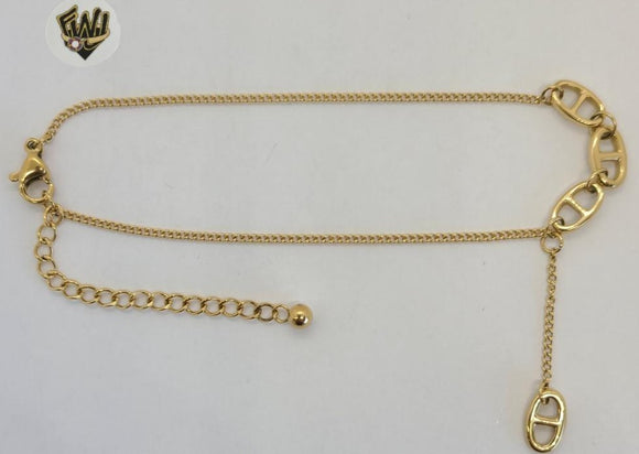 (4-3306) Stainless Steel - 1.5mm Curb Link Anklet - 8