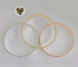 (1-4087) Gold Laminate - 4.5mm Three Tone Bangles - Trio - BGO - Fantasy World Jewelry