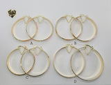 (1-2783) Gold Laminate - Three Tone Hoops - BGO - Fantasy World Jewelry