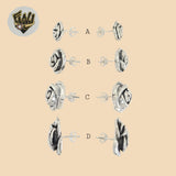 (2-3258) 925 Sterling Silver - Flower Stud Earrings.