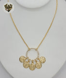 (1-6275) Gold Laminate - 2mm Lucky Charms Necklace - BGF - Fantasy World Jewelry