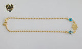 (1-0177) Gold Laminate - 2mm Ball Link Anklet with Eyes - 10"- BGF - Fantasy World Jewelry
