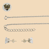 (2-66019) 925 Sterling Silver - 1.5mm Link Zircon Set. - Fantasy World Jewelry