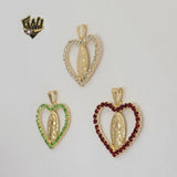 (1-2312) Gold Laminate - Guadalupe Virgin Pendants - BGF