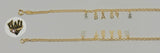 (1-0915) Gold Laminate - 3mm Rolo Link w/ Charms Bracelet - 7.5" - BGF - Fantasy World Jewelry