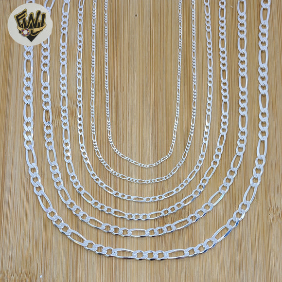 (sv-fig-01) 925 Sterling Silver - Figaro Chains. - Fantasy World Jewelry