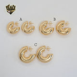 (1-2986) Gold Laminate - Half Chunky Hoops - BGF