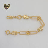 (1-0479) Gold Laminate - 8mm Elephant Bracelet - 7.5” - BGF