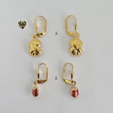 (1-1154) Gold Laminate - Long Earrings - BGO - Fantasy World Jewelry