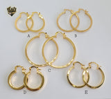 (1-2891) Gold Laminate - Plain Hoops - BGO - Fantasy World Jewelry