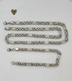 (4-7130) Stainless Steel - 6mm Alternative Link Men Set - 22''. - Fantasy World Jewelry