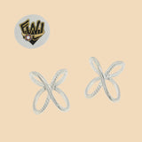 (2-5037) 925 Sterling Silver - Elongated Crossover Band Ring - Fantasy World Jewelry