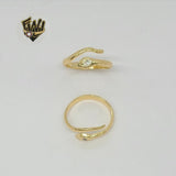 (1-3031) Gold Laminate - Snake Zircon Ring - BGF - Fantasy World Jewelry