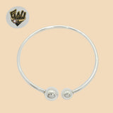 (2-0690) 925 Sterling Silver - 3mm Open Classic Balls Bangle - 2.1/2" - Fantasy World Jewelry