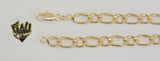 (1-60037) Gold Laminate - Men 7mm Link Bracelet- 8.5" - BGF - Fantasy World Jewelry