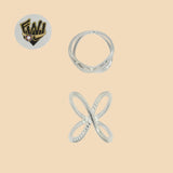 (2-5037) 925 Sterling Silver - Elongated Crossover Band Ring - Fantasy World Jewelry