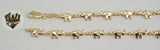 (1-0930) Gold Laminate - 6mm Alternative Link W/ Elephants Bracelet - 6" - BGF - Fantasy World Jewelry